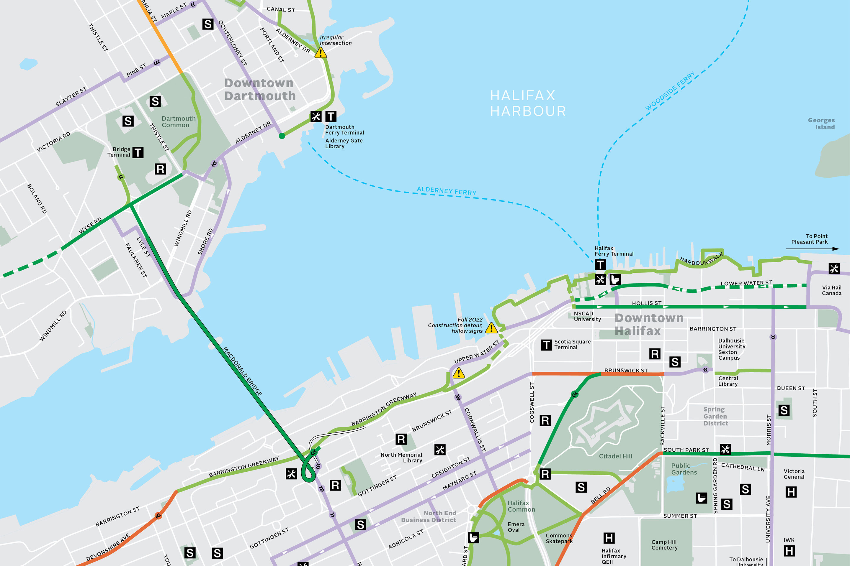 Halifax Pocket Bike Map - Upland Planning + Design Studio