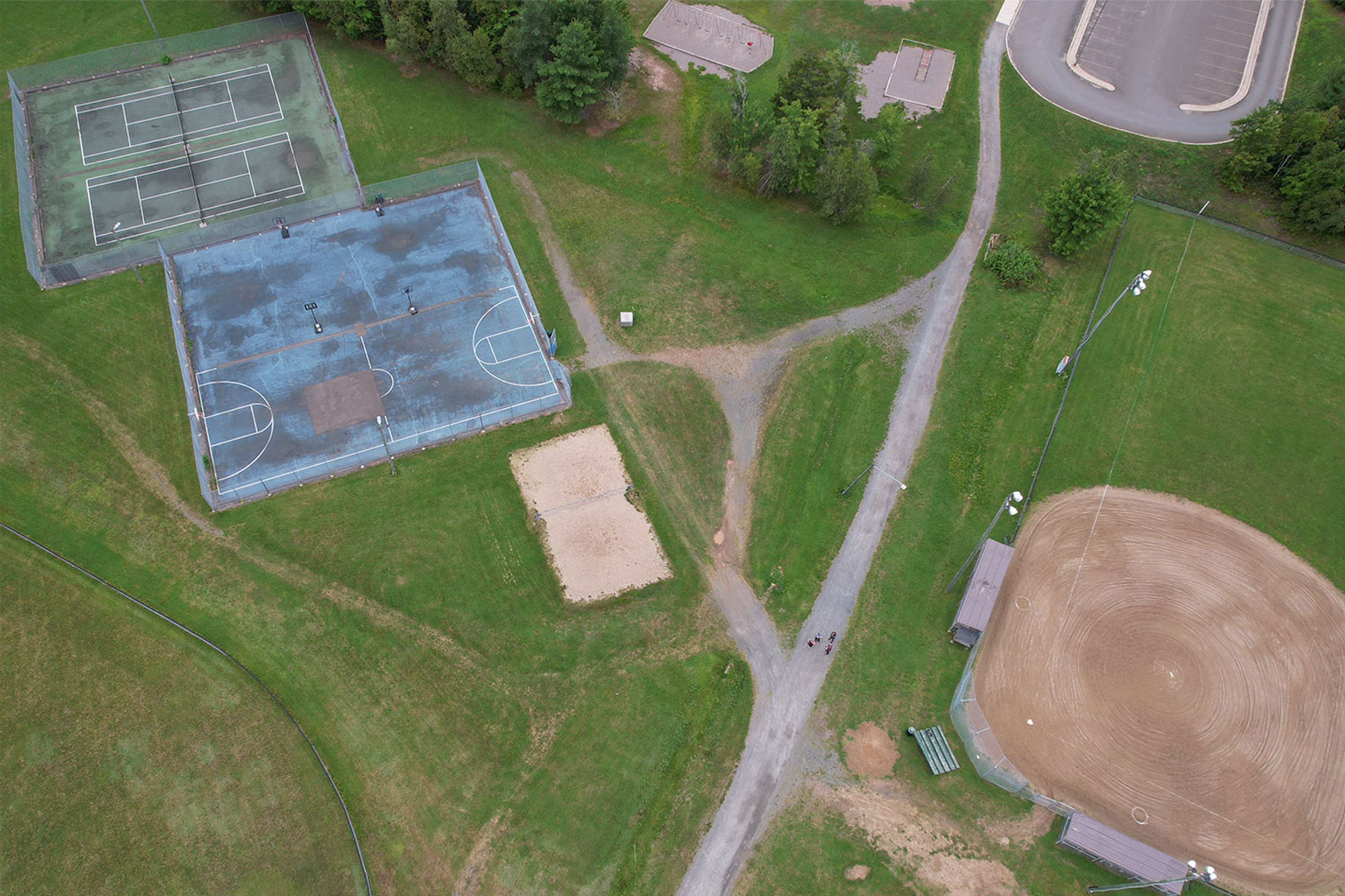 Drone photograph of existing New Maryland Athletic Park